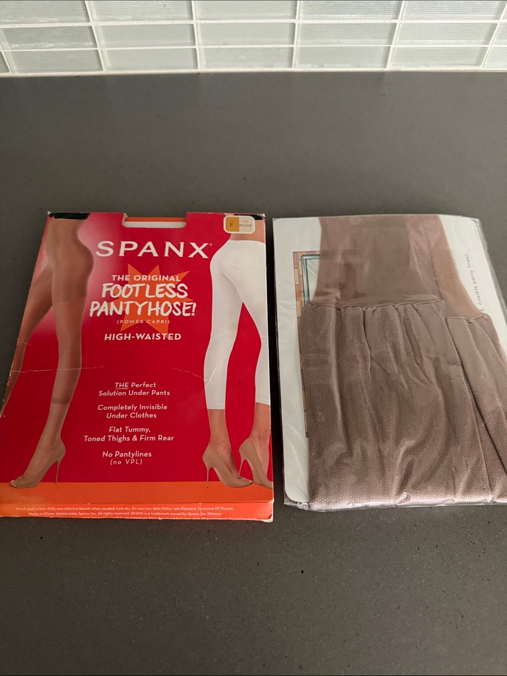 SPANX Footless High-Waisted Pantyhose in Brown/Nude